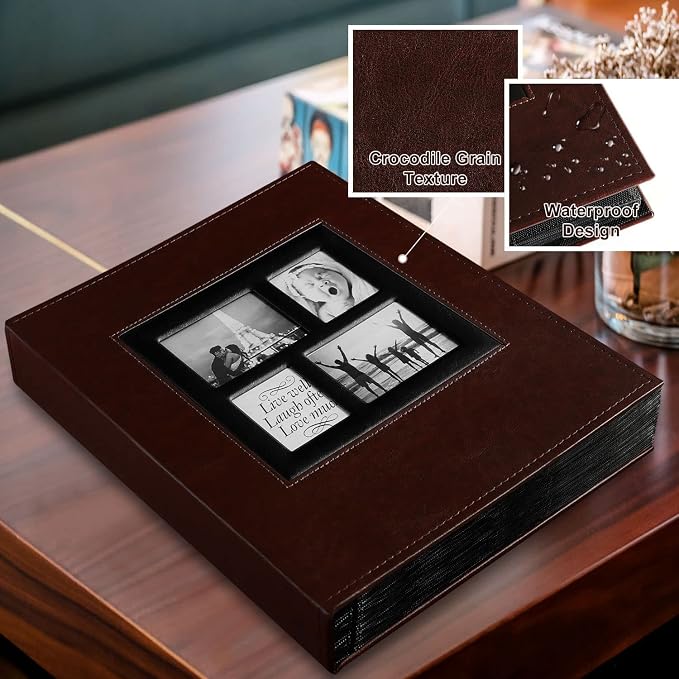 Ywlake Photo Album 4x6 600 Pockets Photos, Extra Large Capacity Family Wedding Picture Albums Holds 600 Horizontal and Vertical Photos Brown