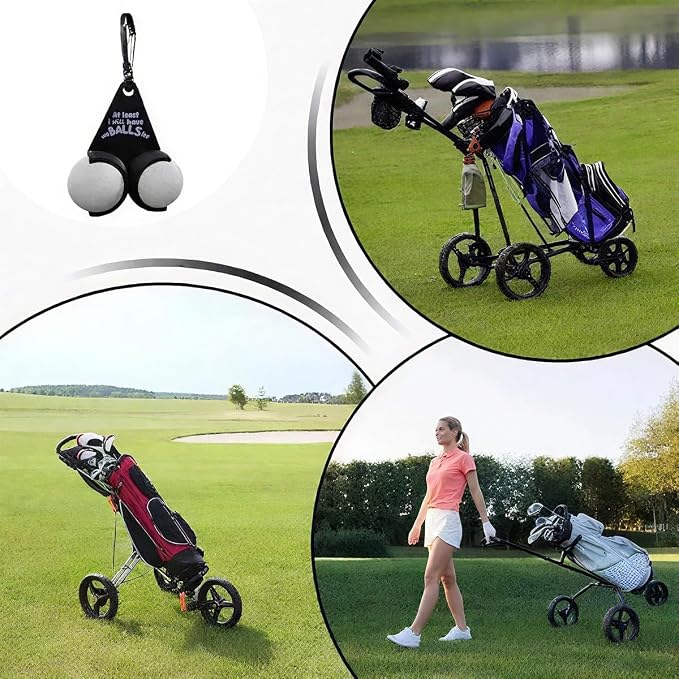 2Pcs Portable Golf Ball Holder Funny Gifts, Easy Attachment to Bag or Cart, Golf Accessories for Men & Women