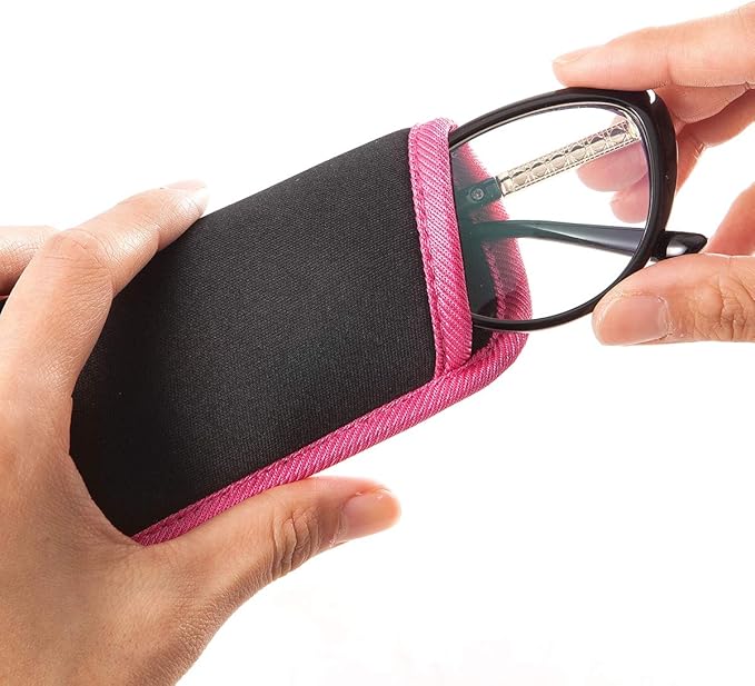 TRIUMPH VISION 3 Pack Reading Glasses Pouch Soft Case Eyeglass Sleeve Slim | Alternative to Bulky Case in bag, Lightweight Lined Padded Protect Optical lens Slip in, Cute Pattern Portable for Daily Use