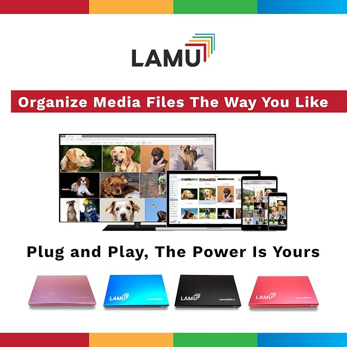 LAMU Portable Digital Photo Organizer - Digital Picture Manager for Windows - Software to Easily Organize Your Photos and Videos - Digital Photo Storage - 2 Terabytes (Sky Blue)