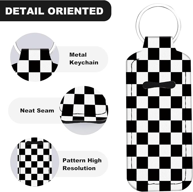 Cute Chapstick Holder Keychain,Lipstick Neoprene Clip-on Lip Balm Holder for Woman