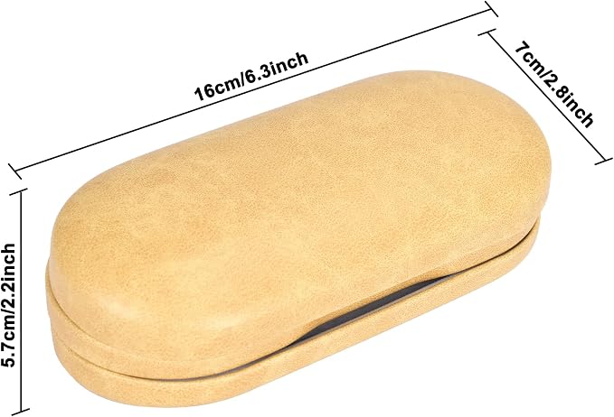 Muf 2 in 1 Contact Lens Case and Glasses Case, Double Sided Design with Mirror, Portable Travel Kit with Tweezer, Remover and Solution Bottle, Yellow