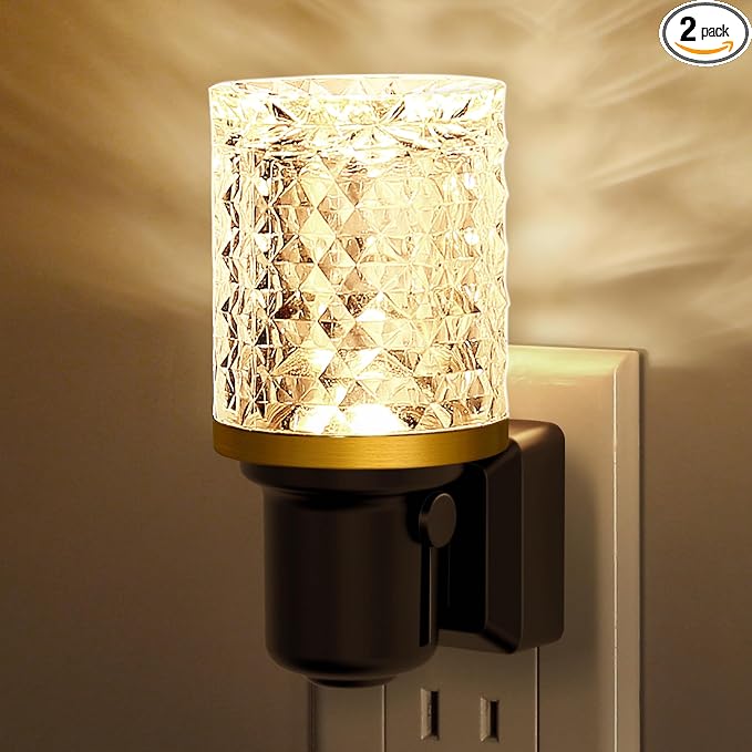 L LOHAS LED Night Light, 2 Pack Dimmable Night Lights Plug into Wall | Automatic Night Lights Plug in, Auto Light Sensor, 0-100LM Adjustable Brightness 3000K Night Light, for Bedroom Hallway Decor