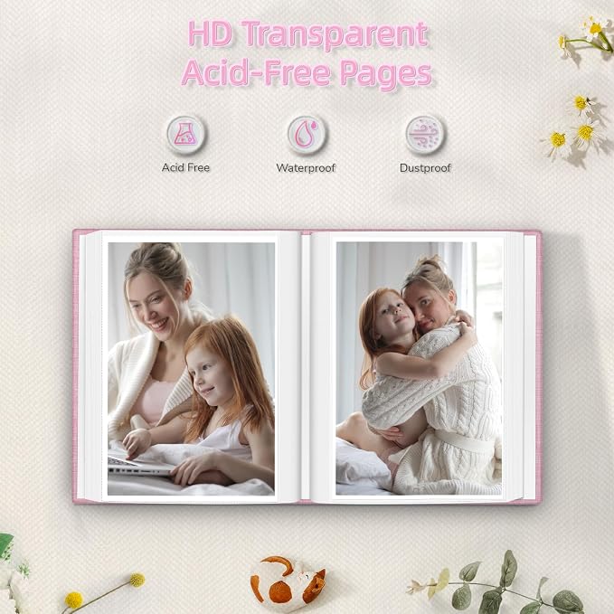 popotop Photo Album 4x6-100 Photos Photo Books with 100 Vertical Pockets,Linen Cover Albums for Family Wedding Anniversary Baby Vacation Pictures