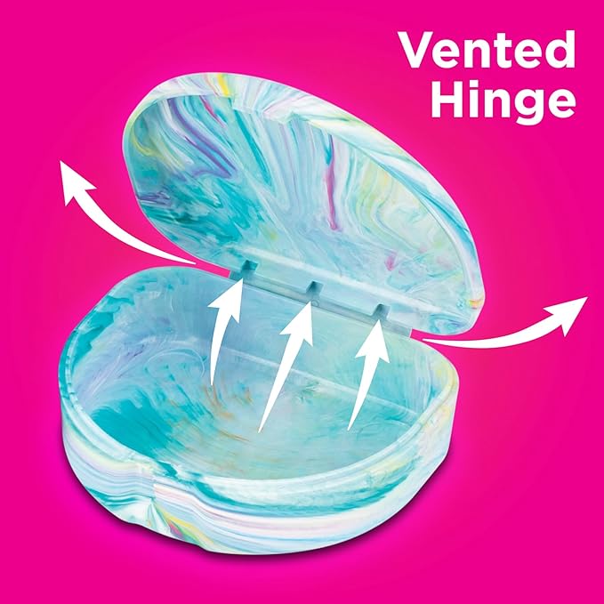 Practicon Marble Retainer Cases, Orthodontic Aligner Case, Mouth Guard Holder (3 Pack) (Cotton Candy)