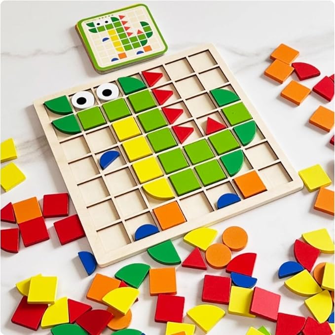 Dementia Activities for Seniors, 120 Pieces Wooden Matching Puzzle Games for Elderly, Alzheimers Products for Older Adults,Shape Puzzle Memory Game for Adults Dementia Patients