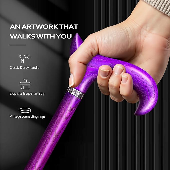Walking Cane, Available in Multiple Inches Wooden Cane Support up to 500 Lbs, Suitable for Fancy Wooden Walking Cane for Men and Women with Extreme Demands