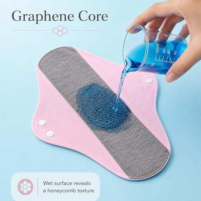 Reusable Incontinence Pads, 9-Pack Washable Cotton Bladder Leakage Protection, Heavy Flow Postpartum Recovery, Overnight Security for Active Women and Elderly Care, Polyester and Cotton Blend Fabric