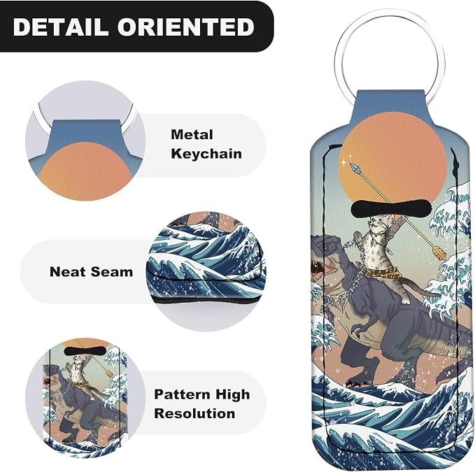 Cute Chapstick Holder Keychain,Lipstick Neoprene Clip-on Lip Balm Holder for Woman
