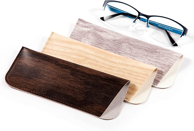 TRIUMPH VISION 3 Pack Reading Glasses Pouch Soft Case Eyeglass Sleeve Slim | Alternative to Bulky Case in bag, Lightweight Lined Padded Protect Optical lens Slip in, Cute Pattern Portable for Daily Use