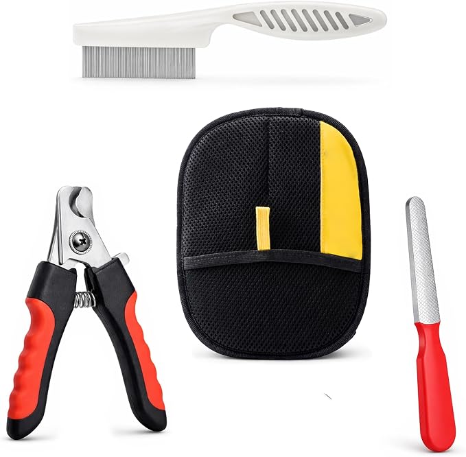 Pet Hair Removal Glove for Dogs & Cats – 4-in-1 Kit, Pet Grooming & Deshedding Glove, Electrostatic Pet Hair Remover Glove, Pet Hair Mitt Glove for Furniture, Couches & Clothing