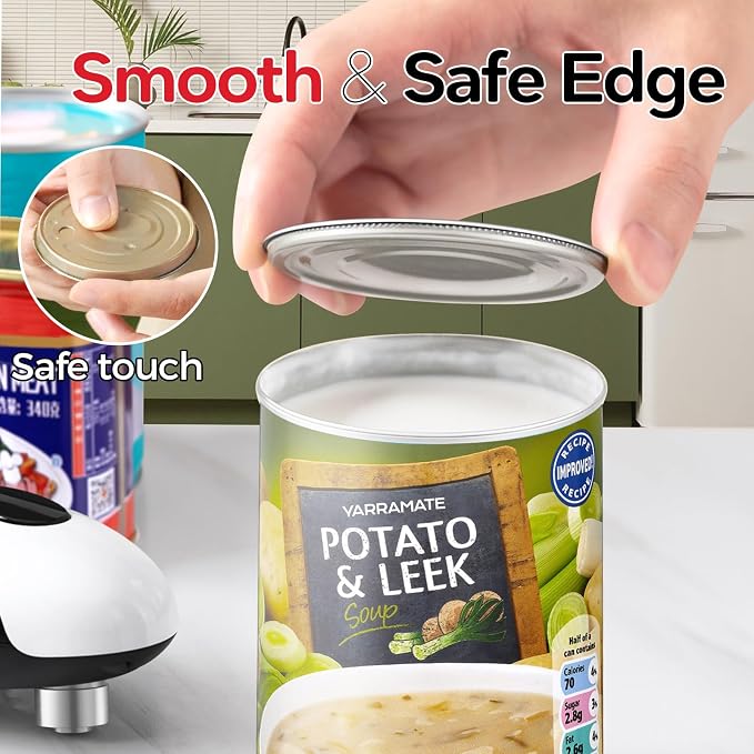 YARRAMATE Rechargeable Electric Can Opener, USB-C Smooth Edge Cutter | USB-C Automatic Can Opener, Fits for Most Cans, Friendly for Seniors, Includes Storage Bag