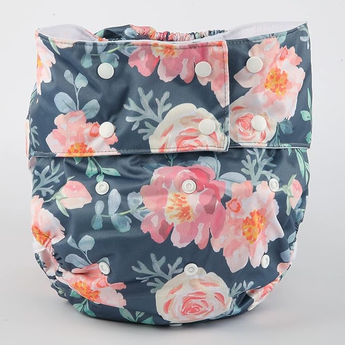Teen Adult Cloth Diaper Nappy Reusable Washable for Disability (Floral)