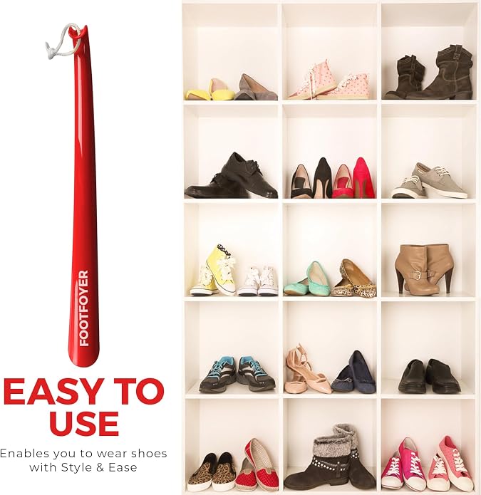 Long shoehorn that is comfortable to wear and has a handle is ideal for both men and women