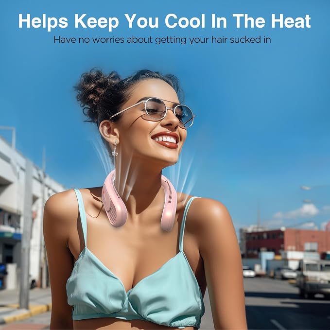 Hotsales Neck Fan, Bladeless Fan That Blows Cold Air, Portable Rechargeable | 6000 mAh Battery, 3 Speeds, Hands Free Wearable Personal Cooling Fan for Men and Women, Travel, Outdoor, USB Rechargeable