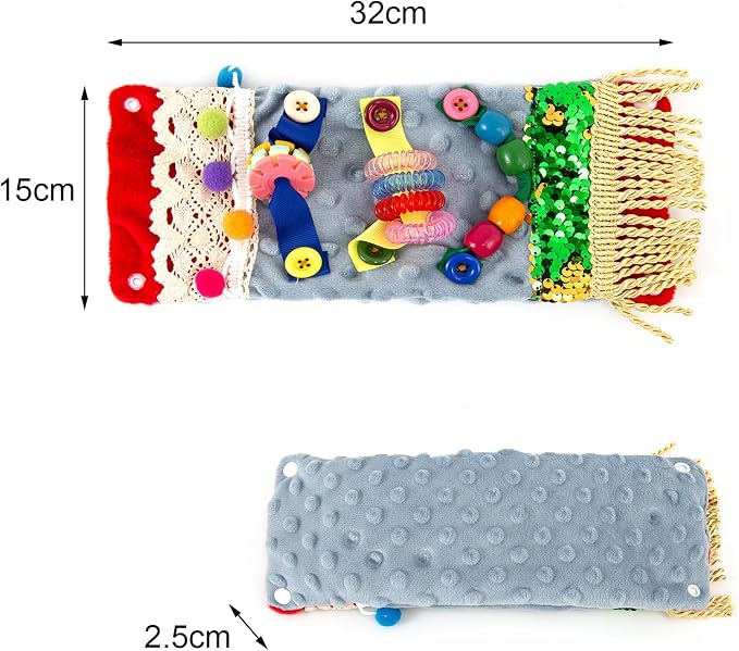 Sensory Blanket for Adults with Dementia, Dementia Activities for Seniors, Alzheimer's Products, Sensory Board with Buttons & Textures, Anxiety Relief Gifts for Elderly