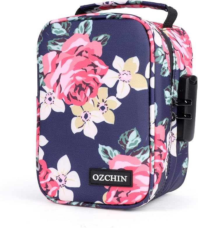 OZCHIN Smell Proof Bag with Combination Lock File Organizer Case Container Medicine Odorless Storage Lock Box Great Gift for Friend