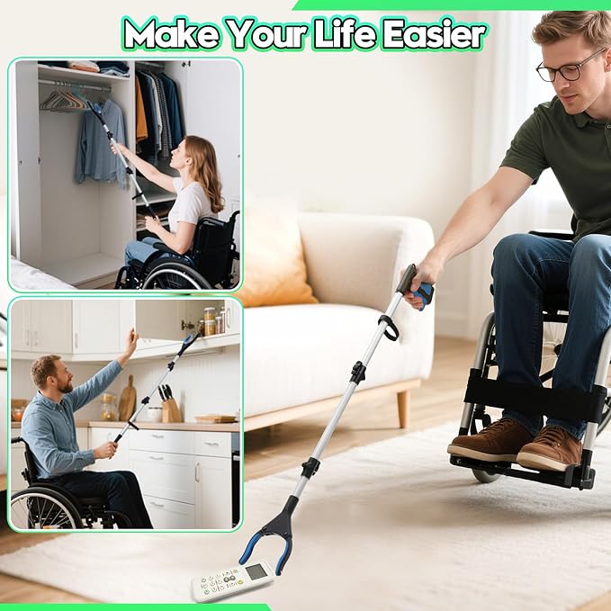 Upgraded 36 - inch Grabber Reacher Tool, Grabbers for Seniors, Trash Picker Upper Grabber, with Anti - Slip 360° Rotating Wide Jaw and Magnets, Perfect for After Surgery Recovery