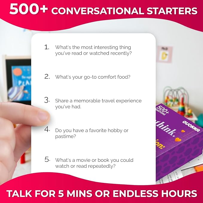 Quokka Conversation Cards Game - Fun Talking Board Game for Family Night | Universal Edition – 500 Questions – Original Version – Share Thoughts – Conversation Starter Cards for Kids, Teens and Family