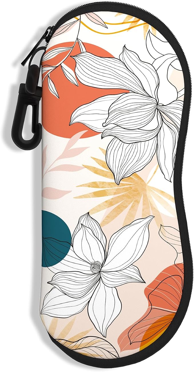 Sunglasses Soft Case, Ultra Light Portable Neoprene Zipper Glasses Case for Men Women