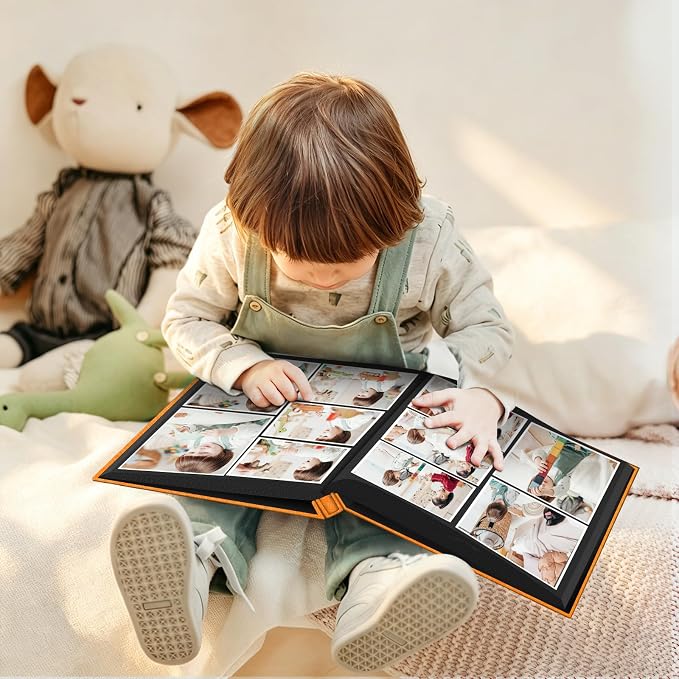 Popotop Photo Album 4x6 600 Pockets for Wedding Gifts,Linen Hardcover Picture Albums for Family Anniversary Baby Vacation Pictures