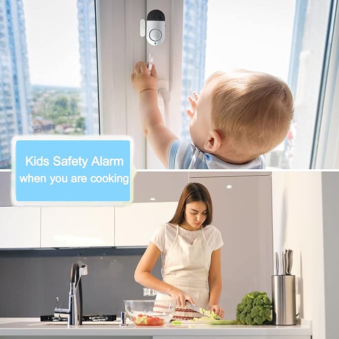 Window Alarm Sensors, Door Alarms for Home Security Loud, 120DB Pool Window and Door Alarms for Kids Safety (10 Pack)