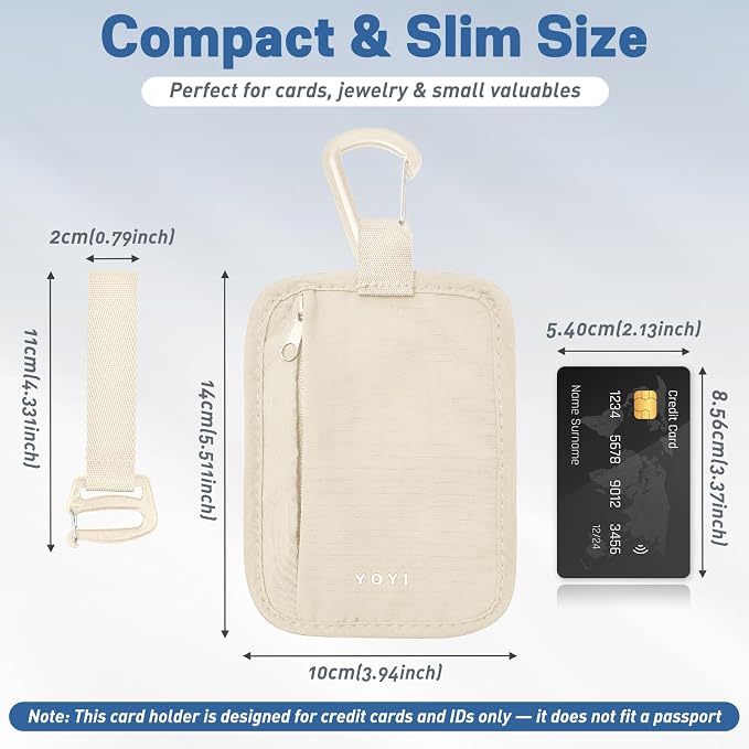 YOYI YOYI RFID Blocking Hidden Stash Clip, Travel Wallet Water-Repellent | Water-repellent fabric, RFID blocking liner, multiple carry options — hidden stash clip secures cards and cash on the go