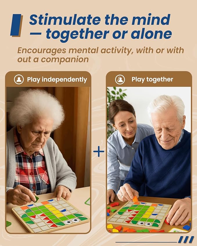 Dementia Activities for Seniors, Wooden Puzzles for Adults, Memory Games for Seniors with Dementia, Alzheimers Products for Elderly, Cognitive Therapy Puzzle, Brain Occupational Gift