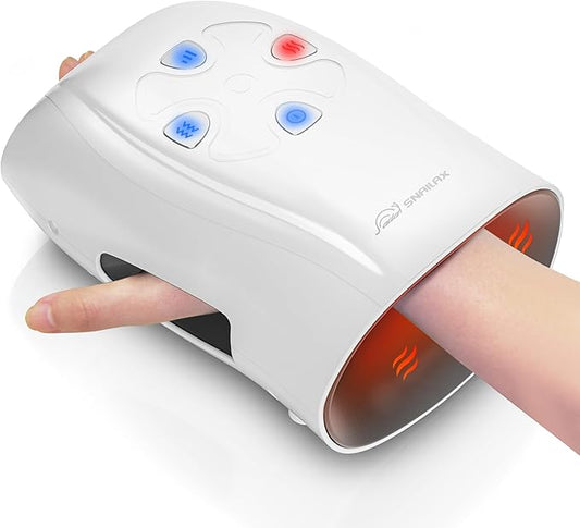 Snailax Hand Massager with Heat and Compression, Cordless Hand Massager, 3 Compression Intensities, Rechargeable, Gifts for Women, Men, Mom