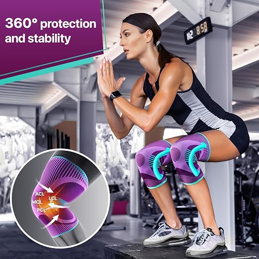 DR. BRACE ELITE Knee Brace with Size Stabilizer (2 Pack) Knee Brace for Women & Men, Workout, Sports, Daily Knee Compression Sleeve for Maximum Knee Pain Support & Fast Recovery (Galaxsis, Small)