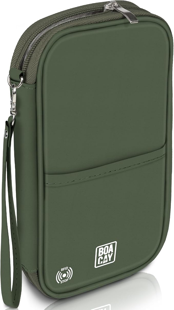 Travel Document Organizer with RFID, Family Passport Holder, Wallet for Women & Men, Portable & Waterproof Case for Cards, Boarding Pass, Money