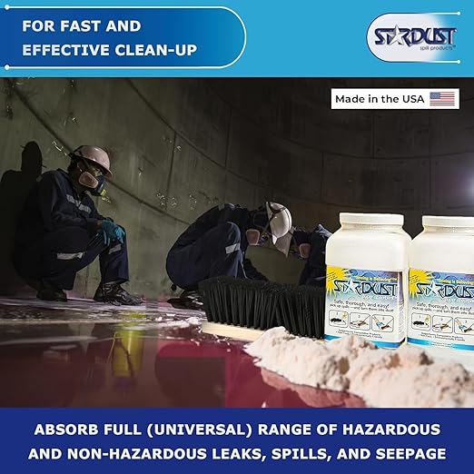 STARDUST Spill Products D710 Comprehensive Quick Response Spill Kits for Vehicles with Heavy Duty Duffle, (2) 5-Quart Dispenser, PPE Kit, Broom Head, Broom Handle, Dust Pan, (10) Disposal Bags