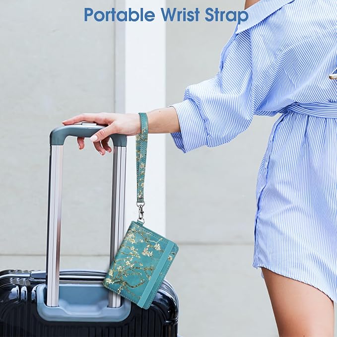 FINTIE Passport Holder with Airtag Holder, Slim Travel Wallet | RFID Blocking Passport Cover Protector Essentials with Credit Card Slots, Women/Men