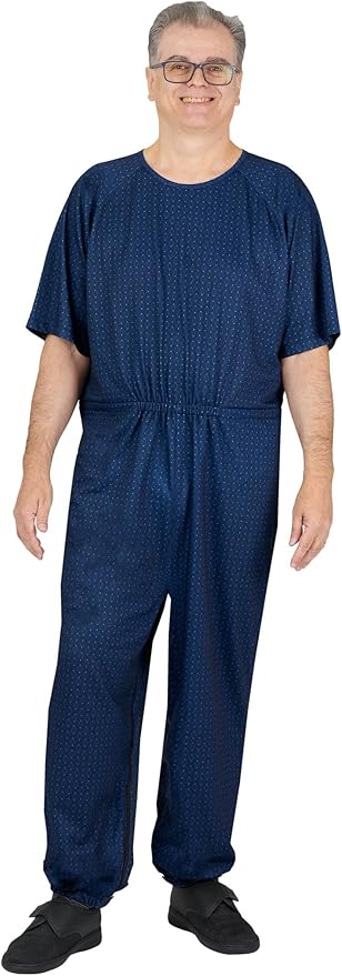 Ovidis Dementia Clothes - Alzheimers Anti-Strip Jumpsuit with Back-Zipper for Elderly Men - Bobby