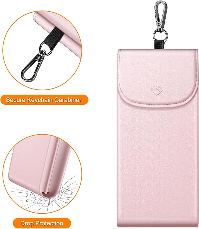 FINTIE Double Glasses Case with Carabiner Hook, Portable Vegan Leather Eyeglass Case Anti-scratch Sunglasses Pouch