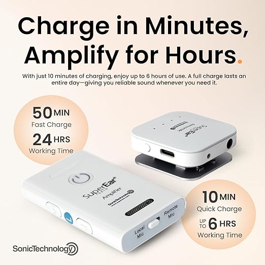 SuperEar NEW Model SE10 for Seniors - Hearing Amplifiers for Seniors Long Range Listening Device Sound Amplifier Listening Device Noise Cancelling - Remote Microphone PSAP TV Audio Accessories