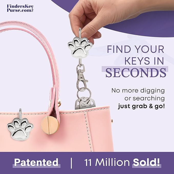 Women’s Bag Charm Key Finder, Car Keychain Hook, Cute Purse Organizer & Tote Bag Accessories, Gifts for Mom - Original