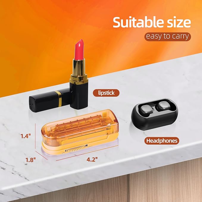 DUBSTAR Pill Cutter Splitter for Small and Tiny Pills, Multiple Pill Cutters for Small or Large Pills, Adjustable Pill Splitter with Centering Device and Blade Guard for Multi Tablets (Orange)