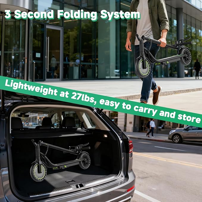 VOLPAM Electric Scooter, 350W/500W Powerful Motor, 8.5"/10" Solid Tires, 19/22Mph, 28/23/21/16 Miles Max Range, Dual Braking