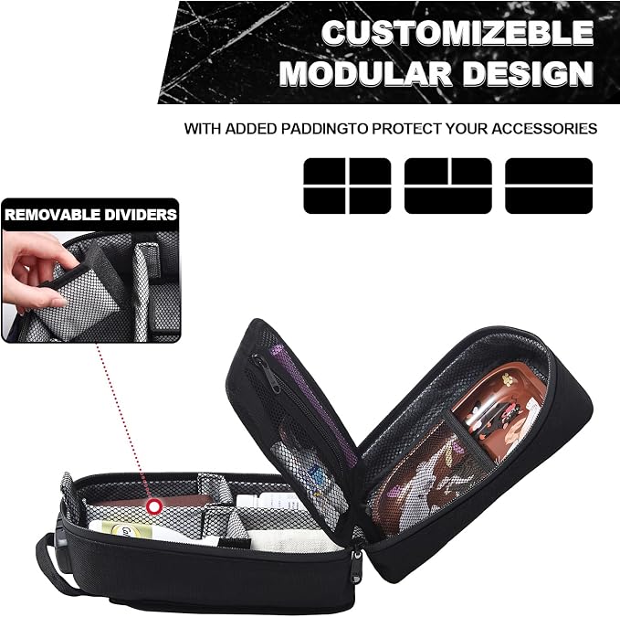 Storage Bag with Combination Lock Small Travel Medicine Lock Box Carbon Lined Tactical Molle Pouch Case Money Cosmetic Organizer