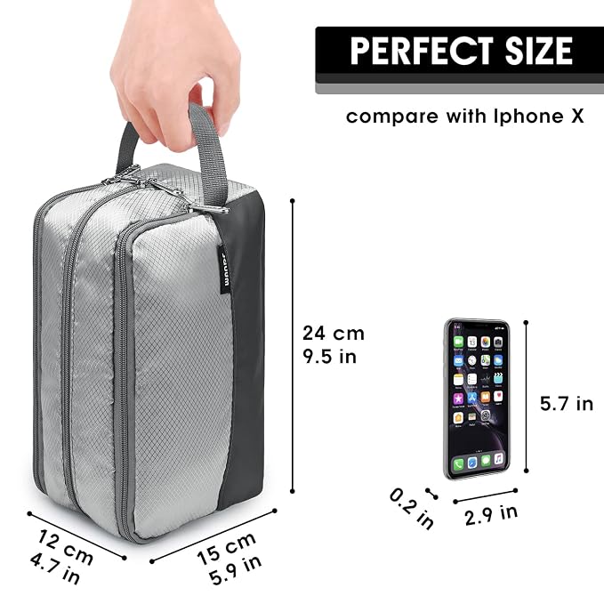 WANDF Travel Toiletry Bag for Men, Small Dopp Kit for Toiletries | Water-Resistant Fabric, Travel Bag for Toiletries, Compact Storage, Shaving Accessories, Weekend Trips