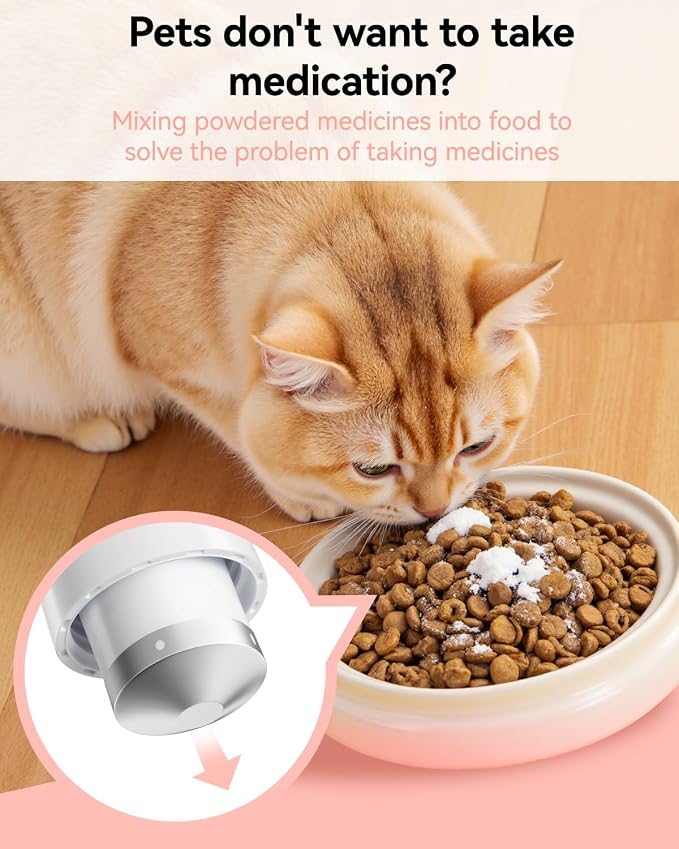 Pill Crusher Fine Powder - Cotatoc 3-in-1 Pill Crusher with Stainless Steel Grinding Pestle, Portable Pill Cutter and Crusher for Elderly and Pets (Pink)