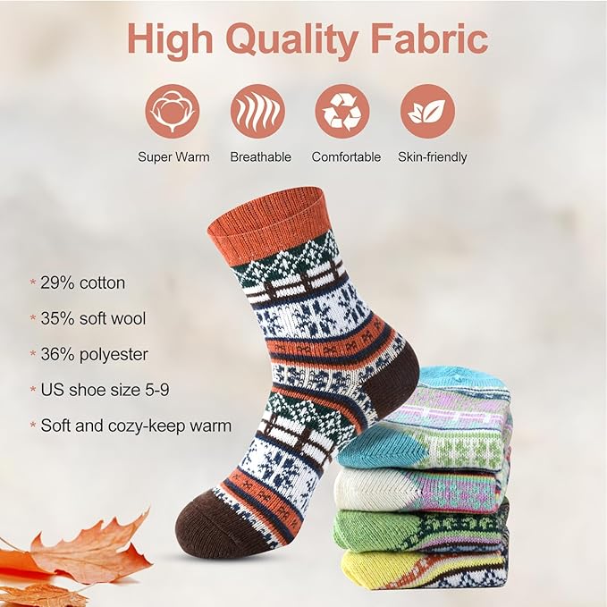 besky Warm Socks for Women Cozy Fuzzy Winter Socks