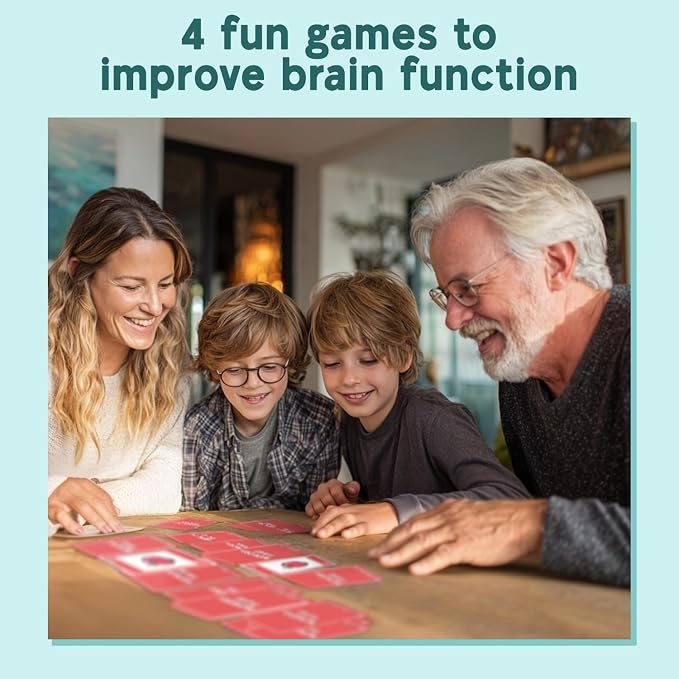 The Ultimate Brain Games Bundle, Fun 4-in-1 Card Game for Kids and Adults | Includes Memory Games, Word Games and Brain Teaser Puzzles, the Best Gift and STEM Toy for Kids 8-12, Adults and Seniors