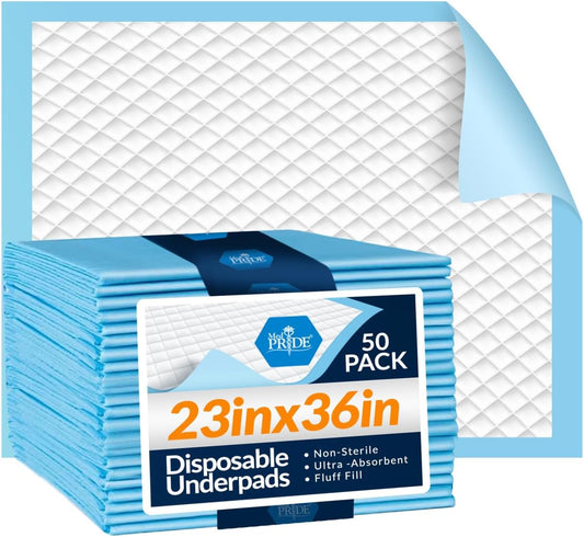 MED PRIDE High Absorbency Disposable Underpads 23" x 36" (150 Count)