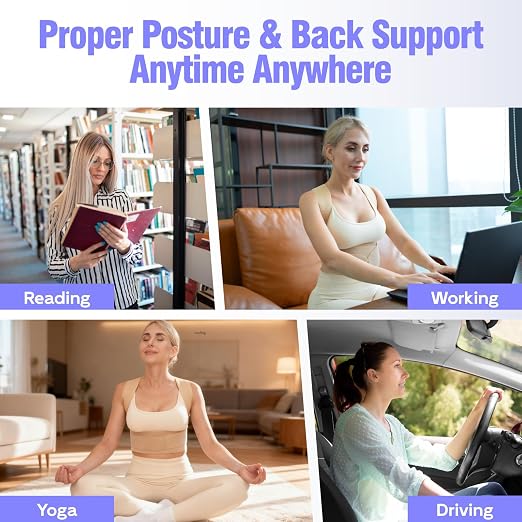 Posture Corrector for Women, Invisible Lightweight Adjustable Back Brace for Neck Shoulder & Upper Back Pain Relief - Improve Posture Correct Scoliosis & Hunchback Under Clothes (Beige, S)