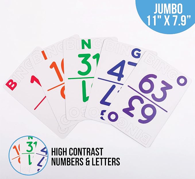Regal Bingo Jumbo Bingo Calling Cards Deck Reusable - Bingo Games for Family - 75 Playing Cards (B1 - O75)