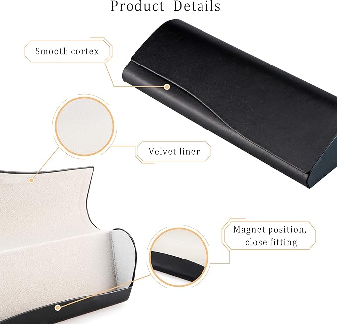 LifeArt Eyeglass Case Hard Shell, Portable Sunglass Case, Fashionable PU Leather Eyeglass Case, Lightweight