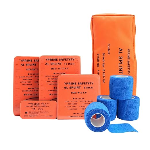 First Aid Splint, 36" Aluminum Waterproof Emergency Splint Kit | Reusable First Aid Kit, Fracture Immobilizer for Sports, Hiking, EMT, Home, Human Limbs & Pet Bone Injuries, One Bundle Kit