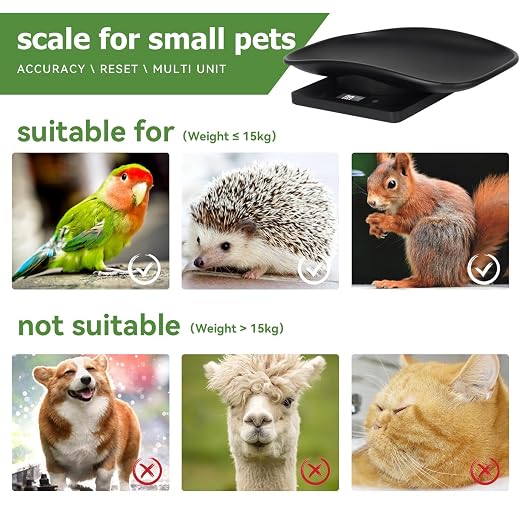 Puppy Scales for Weighing, Multi-Function LCD Digital Puppy Scale for whelping with 15 Puppy Collars,Tape Measure＆Nail Clipper, Baby Scales for Small Dogs Cats Crawl Pet, Capacity up to 33 lb